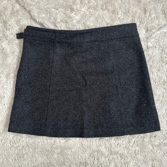 Vintage Y2K Gap Sz 2 European Fit Italian Wool Felted Mini Skirt Gray - Picture 6 of 8